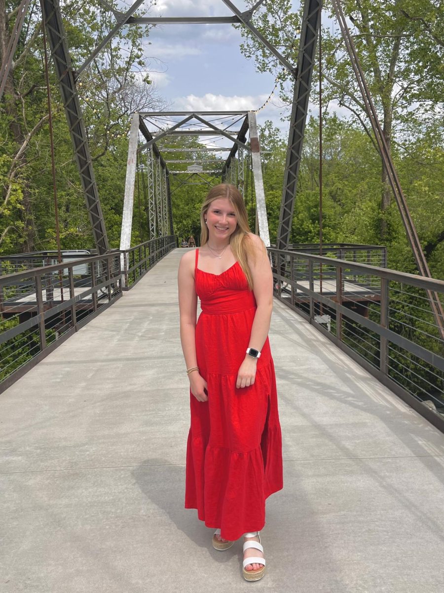 Freshman Ella Lindsay models her new sundress. She has been going shopping and getting ready for summer. “I love summer and everything that comes with it,” Lindsay said.
