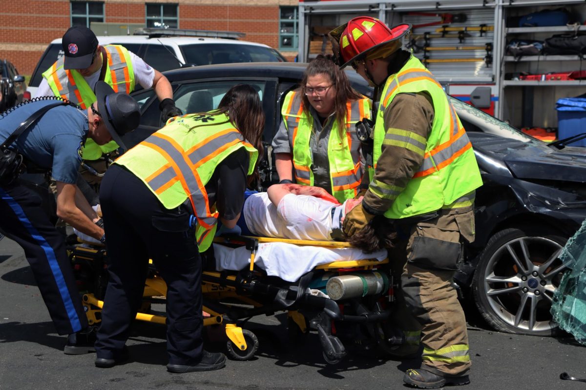 Nixa High School students watched a dramatic depiction of a drinking and driving scene on April 15, 2024. Nixa Fire, Police, along with CoxHealth first responders played a role in the docudrama.