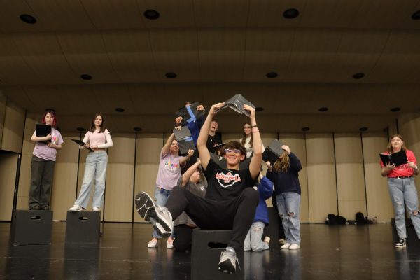 Sophomore James "Arthur" Loden and cast rehearsing a scene.
