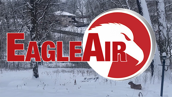 EagleAir TV logo on winter scene