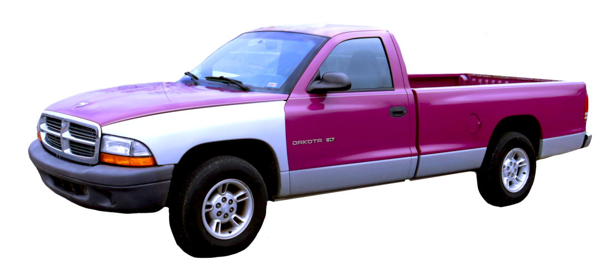 Senior Kasey Mackey's purple 1997 Dodge  Dakota SLT.