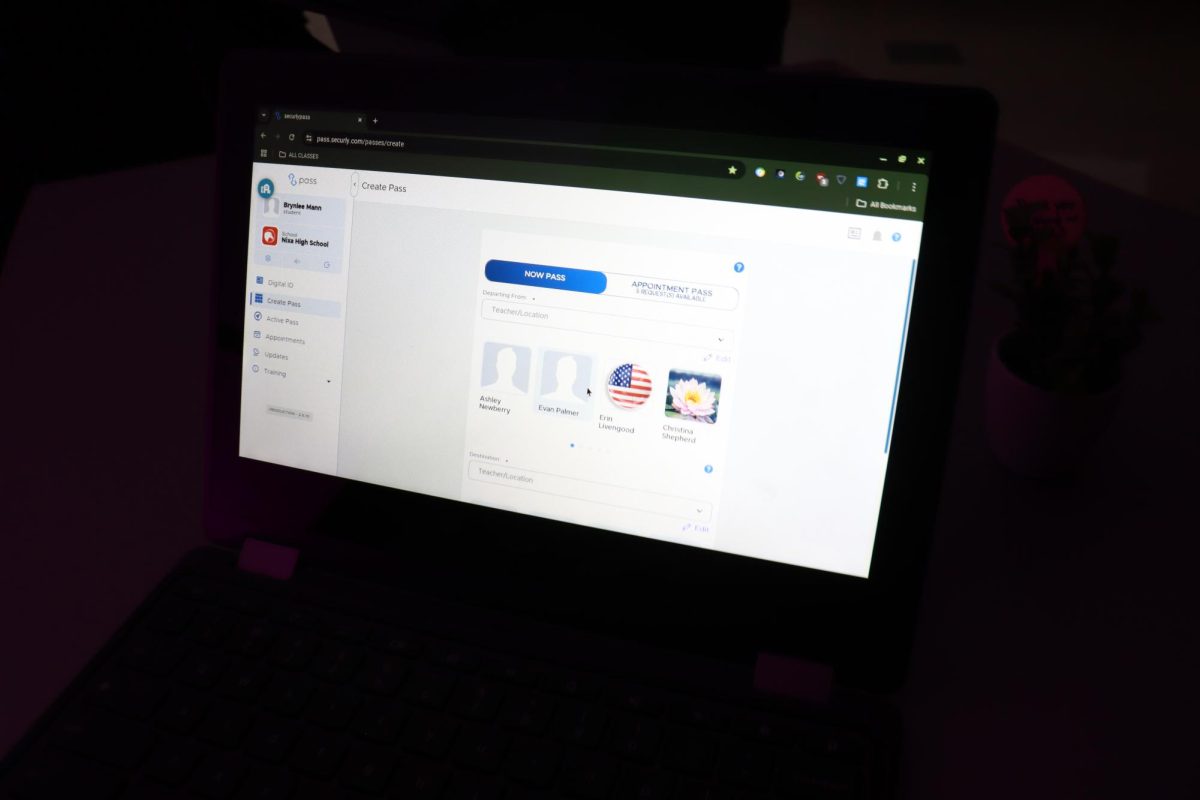 Students can access a list of teachers when creating an e-hall pass.