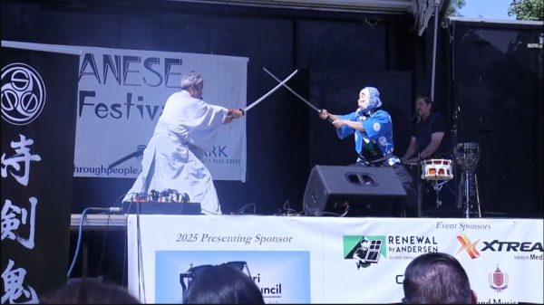 Japanese Fall Festival sword fight