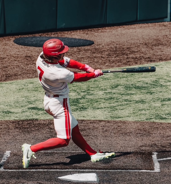 Wyatt Vincent, a 2025 Nixa High School graduate and current New York Mets player, takes a swing during a baseball game.