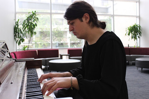 Freshman Sophia Wilson plays piano in the Plaster Student Union. “It's… interest in learning and practicing… it's more so the passion that gives me the courage to play in front of people,” Wilson said.