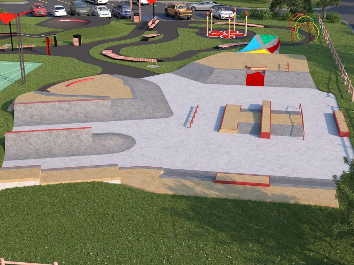  A rendering of the possible design for the skate park extension at Rotary Park.

